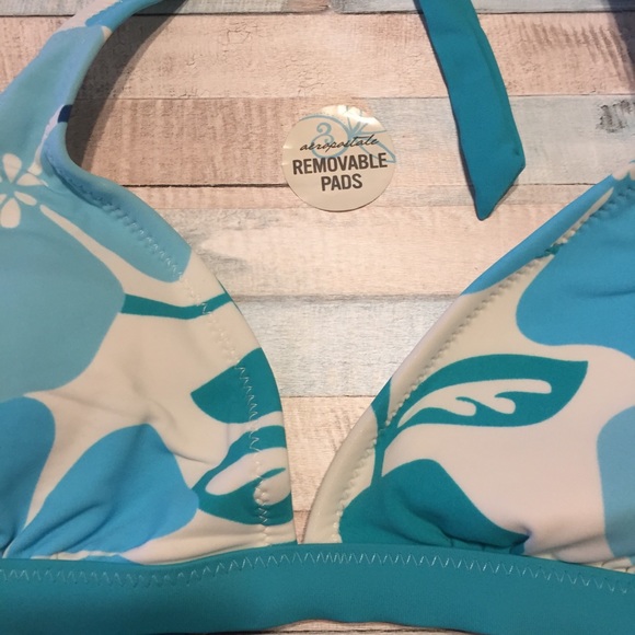 NWT Aeropostale Hawaiian Aqua Floral Print Bikini - Picture 5 of 6